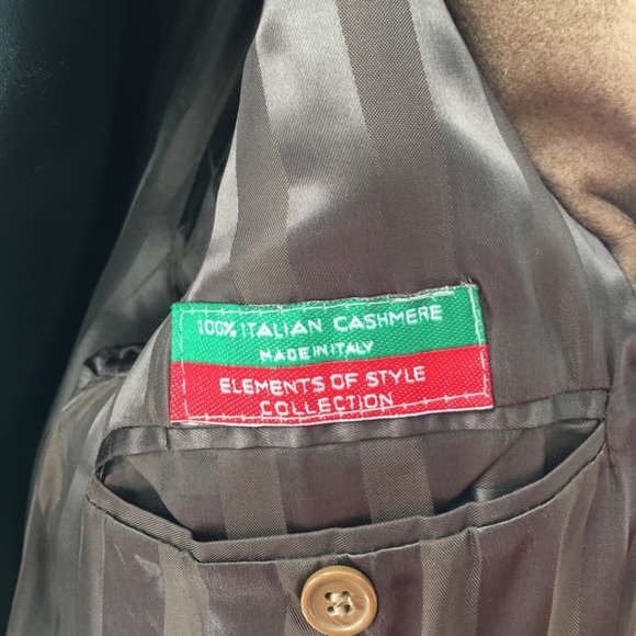 Louis Dell' Olio Mens Overcoat Cashmere Winter Brown Trench Coat Sz 46L - Picture 10 of 16